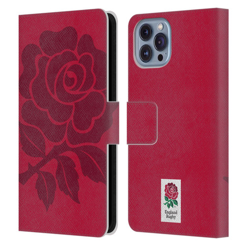 England Rugby Union 2016/17 The Rose Mono Rose Leather Book Wallet Case Cover For Apple iPhone 14