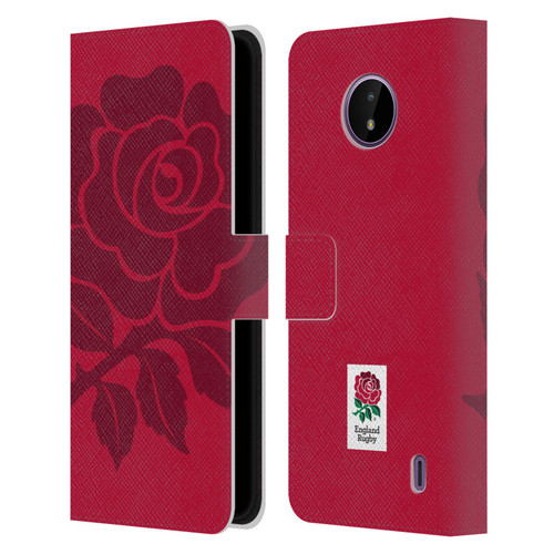 England Rugby Union 2016/17 The Rose Mono Rose Leather Book Wallet Case Cover For Nokia C10 / C20