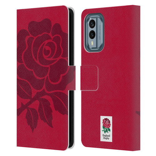 England Rugby Union 2016/17 The Rose Mono Rose Leather Book Wallet Case Cover For Nokia X30