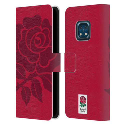 England Rugby Union 2016/17 The Rose Mono Rose Leather Book Wallet Case Cover For Nokia XR20