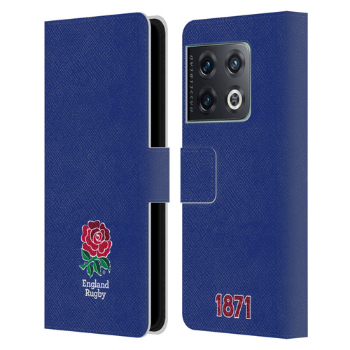 England Rugby Union 2016/17 The Rose Plain Navy Leather Book Wallet Case Cover For OnePlus 10 Pro