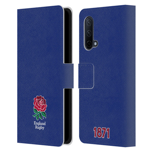 England Rugby Union 2016/17 The Rose Plain Navy Leather Book Wallet Case Cover For OnePlus Nord CE 5G