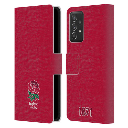 England Rugby Union 2016/17 The Rose Plain Red Leather Book Wallet Case Cover For Samsung Galaxy A52 / A52s / 5G (2021)