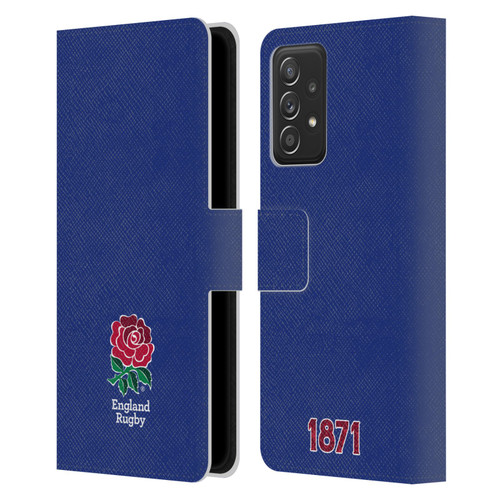 England Rugby Union 2016/17 The Rose Plain Navy Leather Book Wallet Case Cover For Samsung Galaxy A52 / A52s / 5G (2021)
