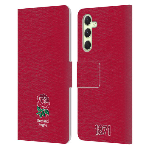 England Rugby Union 2016/17 The Rose Plain Red Leather Book Wallet Case Cover For Samsung Galaxy A54 5G
