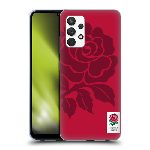 England Rugby Union 2016/17 The Rose Mono Rose Soft Gel Case for Samsung Galaxy A32 (2021)
