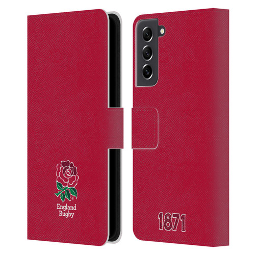 England Rugby Union 2016/17 The Rose Plain Red Leather Book Wallet Case Cover For Samsung Galaxy S21 FE 5G