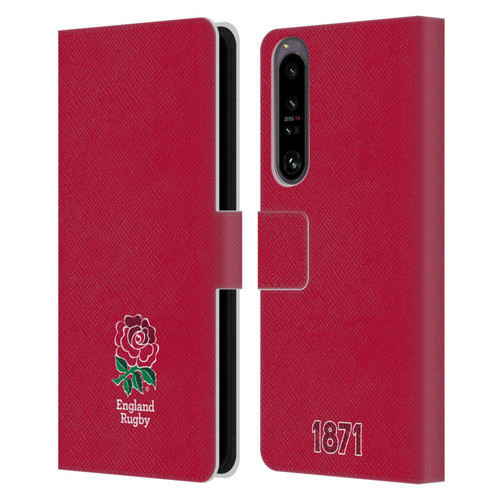 England Rugby Union 2016/17 The Rose Plain Red Leather Book Wallet Case Cover For Sony Xperia 1 IV