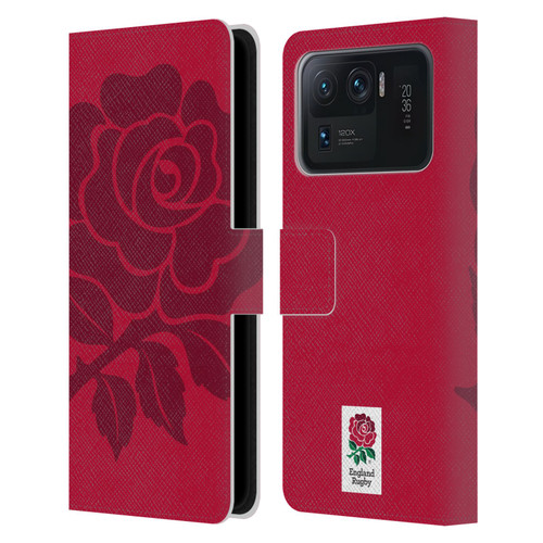 England Rugby Union 2016/17 The Rose Mono Rose Leather Book Wallet Case Cover For Xiaomi Mi 11 Ultra