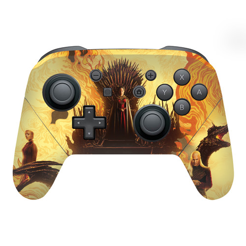 House Of The Dragon: Television Series Sigils And Characters Fire And Blood Vinyl Sticker Skin Decal Cover for Nintendo Switch Pro Controller