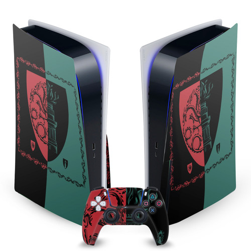 House Of The Dragon: Television Series Sigils And Characters Targaryen And Hightower Vinyl Sticker Skin Decal Cover for Sony PS5 Disc Edition Bundle