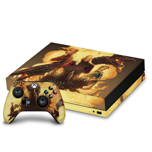 House Of The Dragon: Television Series Sigils And Characters Fire And Blood Vinyl Sticker Skin Decal Cover for Microsoft Xbox One X Bundle