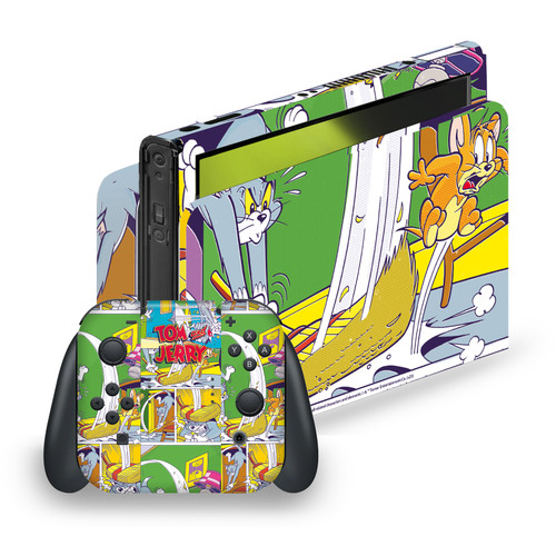 Tom and Jerry Graphics Indoor Chase Vinyl Sticker Skin Decal Cover for Nintendo Switch OLED Bundle