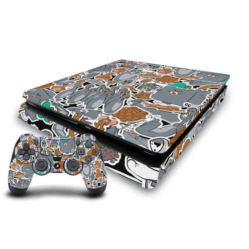 Tom and Jerry Graphics Funny Art Sticker Collage Vinyl Sticker Skin Decal Cover for Sony PS4 Slim Console & Controller