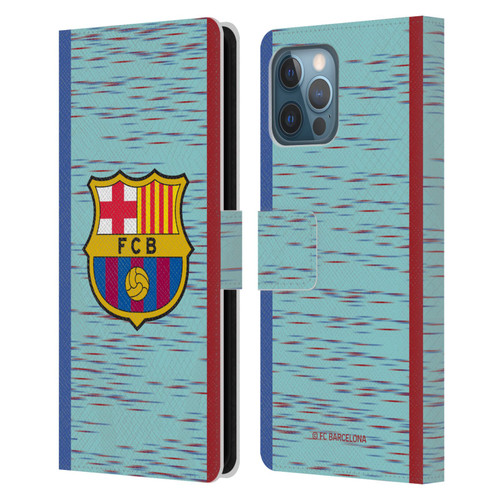 FC Barcelona 2023/24 Crest Kit Third Leather Book Wallet Case Cover For Apple iPhone 12 Pro Max