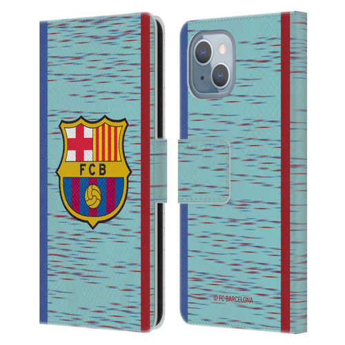 FC Barcelona 2023/24 Crest Kit Third Leather Book Wallet Case Cover For Apple iPhone 14