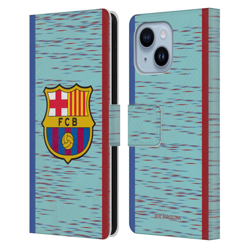 FC Barcelona 2023/24 Crest Kit Third Leather Book Wallet Case Cover For Apple iPhone 14 Plus