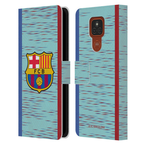 FC Barcelona 2023/24 Crest Kit Third Leather Book Wallet Case Cover For Motorola Moto E7 Plus
