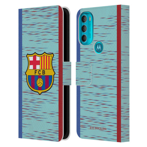FC Barcelona 2023/24 Crest Kit Third Leather Book Wallet Case Cover For Motorola Moto G71 5G