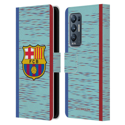 FC Barcelona 2023/24 Crest Kit Third Leather Book Wallet Case Cover For OPPO Find X3 Neo / Reno5 Pro+ 5G