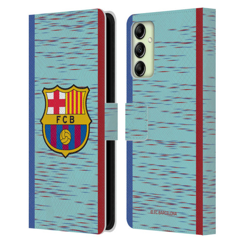 FC Barcelona 2023/24 Crest Kit Third Leather Book Wallet Case Cover For Samsung Galaxy A14 5G