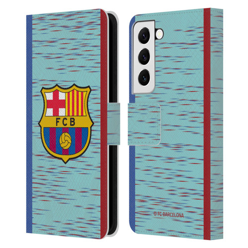 FC Barcelona 2023/24 Crest Kit Third Leather Book Wallet Case Cover For Samsung Galaxy S22 5G