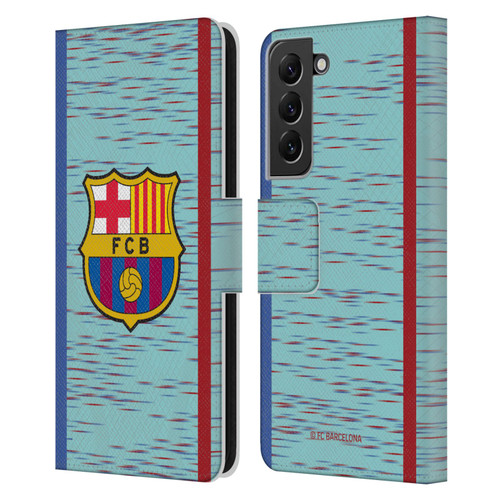 FC Barcelona 2023/24 Crest Kit Third Leather Book Wallet Case Cover For Samsung Galaxy S22+ 5G