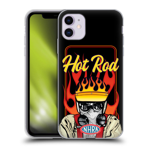 National Hot Rod Association Graphics Hot Rod Helmet Soft Gel Case for Apple iPhone 11