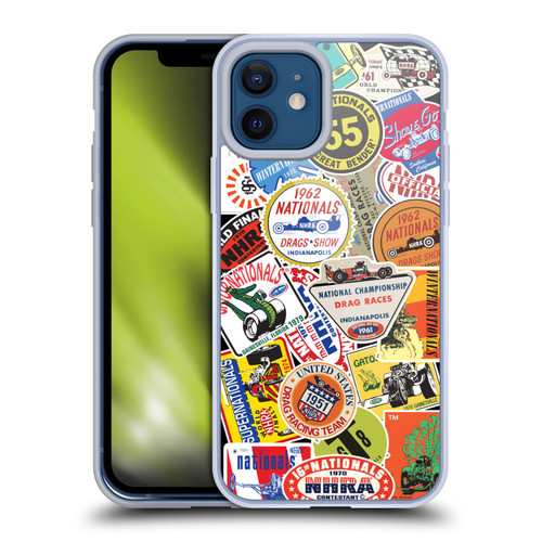 National Hot Rod Association Graphics Vintage Sticker Type Soft Gel Case for Apple iPhone 12 / iPhone 12 Pro