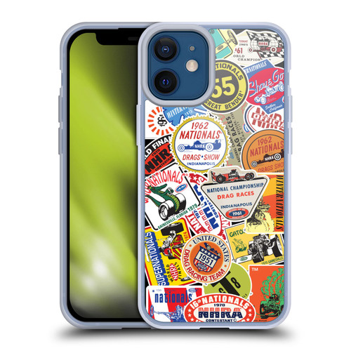 National Hot Rod Association Graphics Vintage Sticker Type Soft Gel Case for Apple iPhone 12 Mini