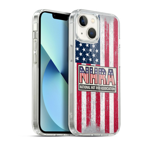 National Hot Rod Association Graphics US Flag Soft Gel Case for Apple iPhone 13