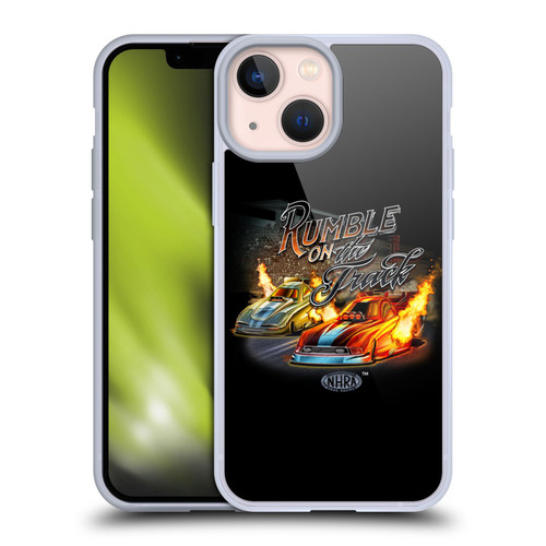 National Hot Rod Association Graphics Rumble On The Track Soft Gel Case for Apple iPhone 13 Mini