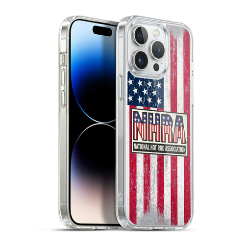 National Hot Rod Association Graphics US Flag Soft Gel Case for Apple iPhone 13 Pro Max & MagSafe