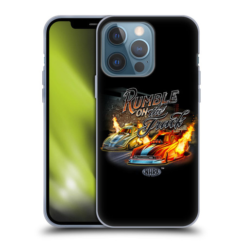 National Hot Rod Association Graphics Rumble On The Track Soft Gel Case for Apple iPhone 13 Pro