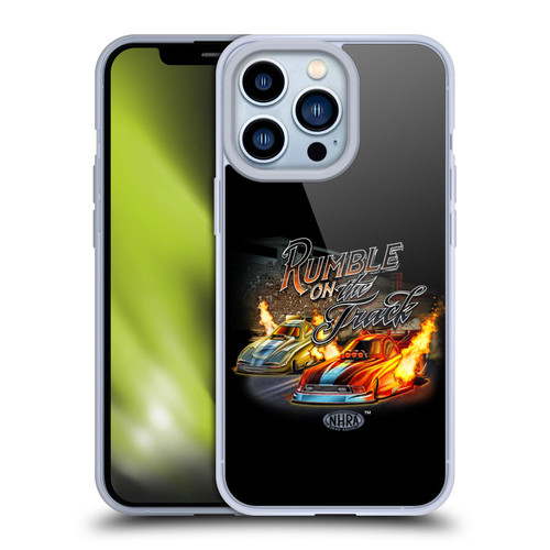 National Hot Rod Association Graphics Rumble On The Track Soft Gel Case for Apple iPhone 13 Pro