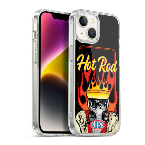 National Hot Rod Association Graphics Hot Rod Helmet Soft Gel Case for Apple iPhone 14