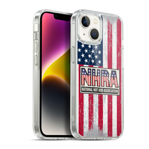 National Hot Rod Association Graphics US Flag Soft Gel Case for Apple iPhone 14
