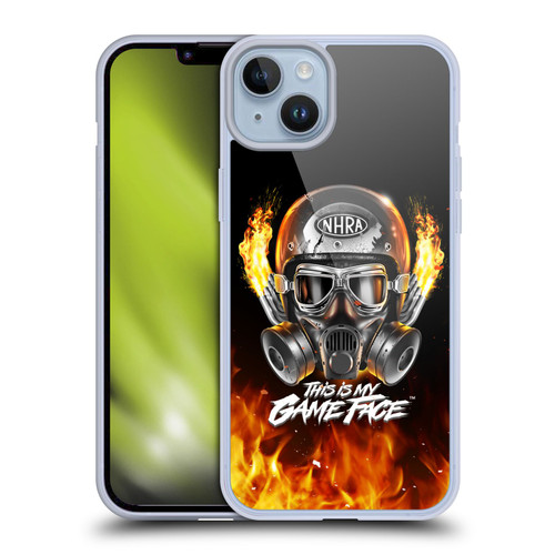 National Hot Rod Association Graphics Game Face Helmet Soft Gel Case for Apple iPhone 14 Plus