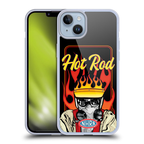 National Hot Rod Association Graphics Hot Rod Helmet Soft Gel Case for Apple iPhone 14 Plus