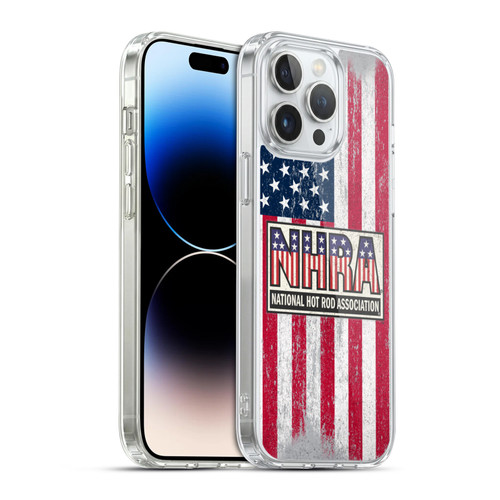 National Hot Rod Association Graphics US Flag Soft Gel Case for Apple iPhone 14 Pro Max & MagSafe