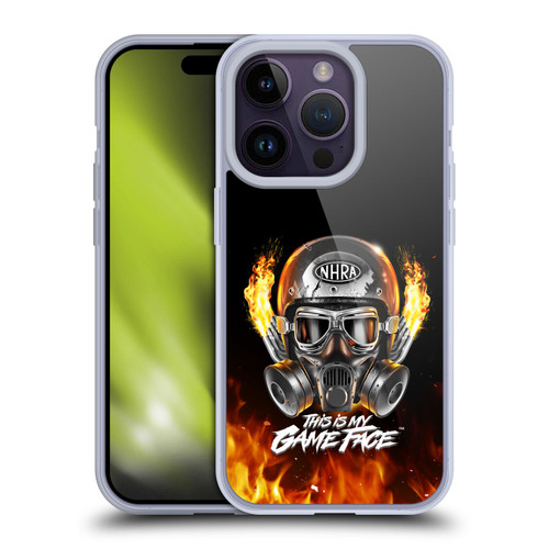 National Hot Rod Association Graphics Game Face Helmet Soft Gel Case for Apple iPhone 14 Pro