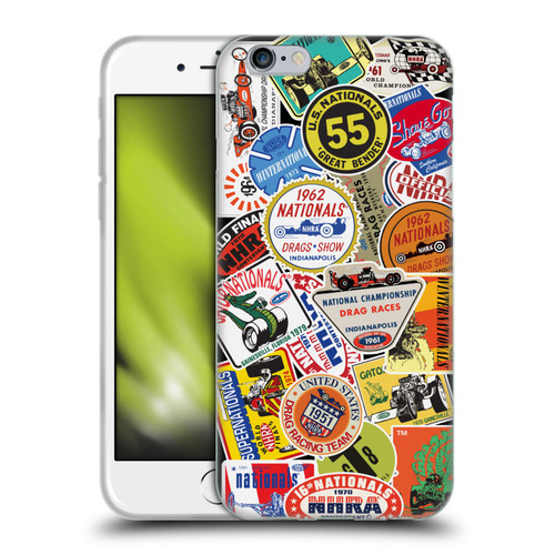 National Hot Rod Association Graphics Vintage Sticker Type Soft Gel Case for Apple iPhone 6 / iPhone 6s