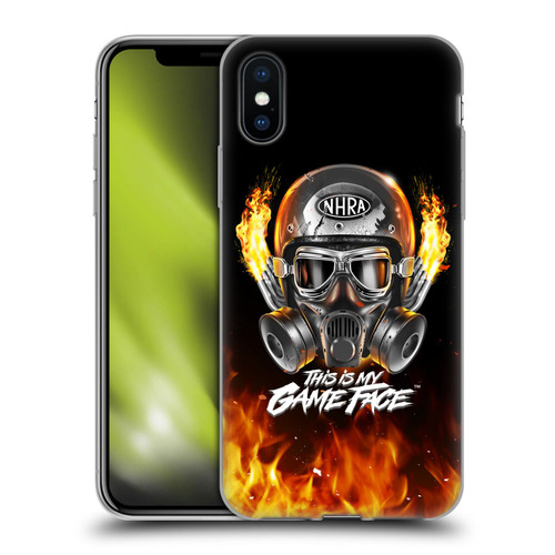 National Hot Rod Association Graphics Game Face Helmet Soft Gel Case for Apple iPhone X / iPhone XS