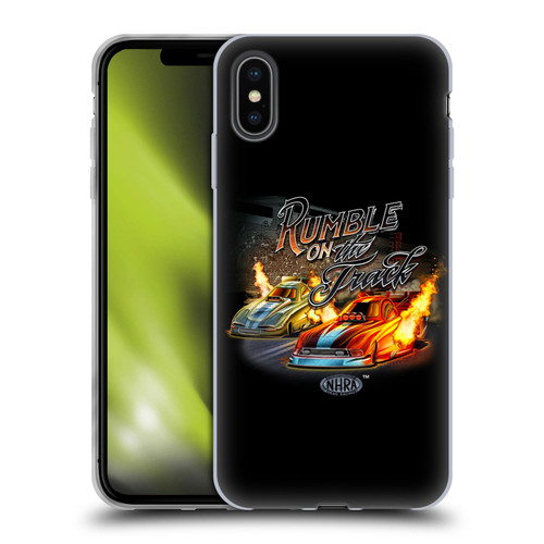 National Hot Rod Association Graphics Rumble On The Track Soft Gel Case for Apple iPhone XS Max