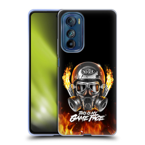 National Hot Rod Association Graphics Game Face Helmet Soft Gel Case for Motorola Edge 30