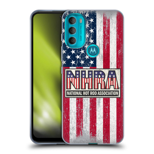 National Hot Rod Association Graphics US Flag Soft Gel Case for Motorola Moto G71 5G