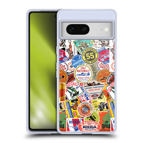 National Hot Rod Association Graphics Vintage Sticker Type Soft Gel Case for Google Pixel 7