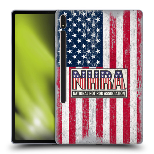 National Hot Rod Association Graphics US Flag Soft Gel Case for Samsung Galaxy Tab S8 Plus