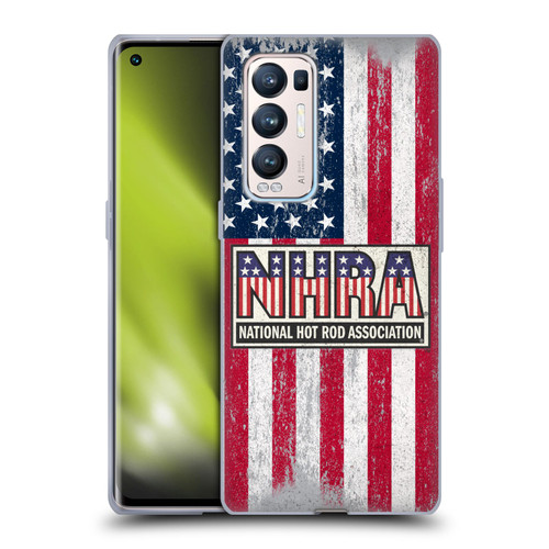 National Hot Rod Association Graphics US Flag Soft Gel Case for OPPO Find X3 Neo / Reno5 Pro+ 5G