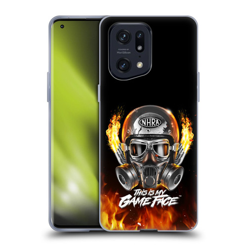 National Hot Rod Association Graphics Game Face Helmet Soft Gel Case for OPPO Find X5 Pro